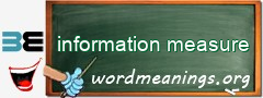 WordMeaning blackboard for information measure